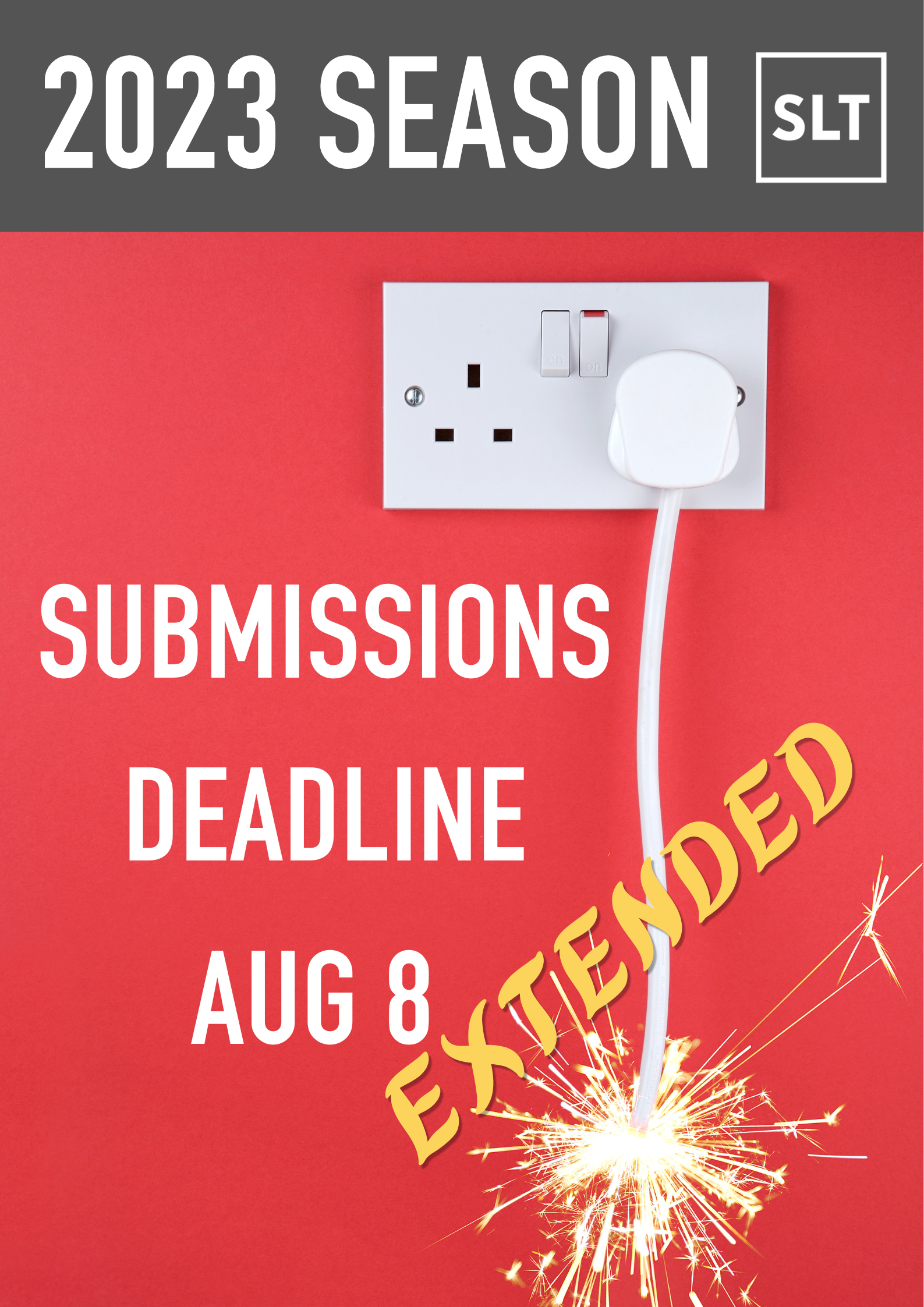 Deadline poster with power socket and plug with sparking flex