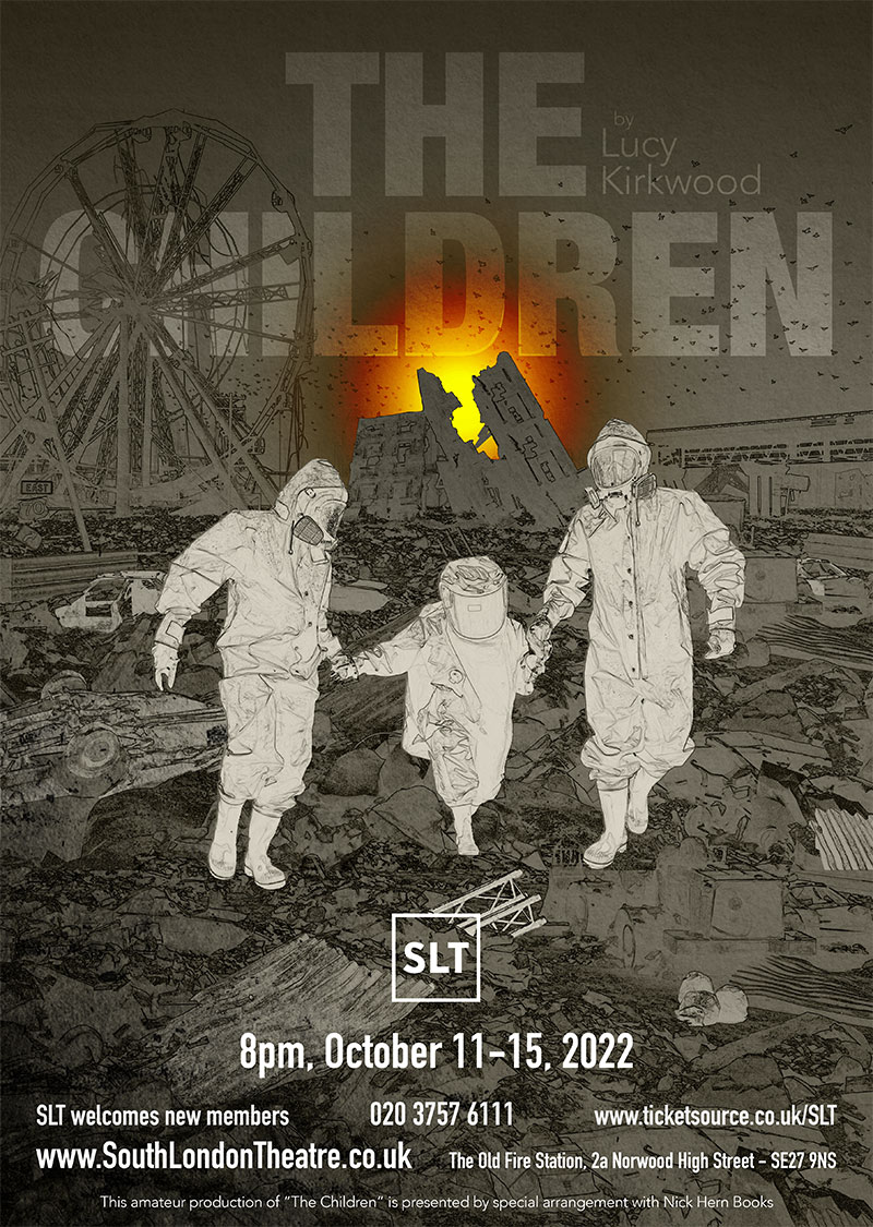The children poster, three figures wearing gas masks in a wasteland