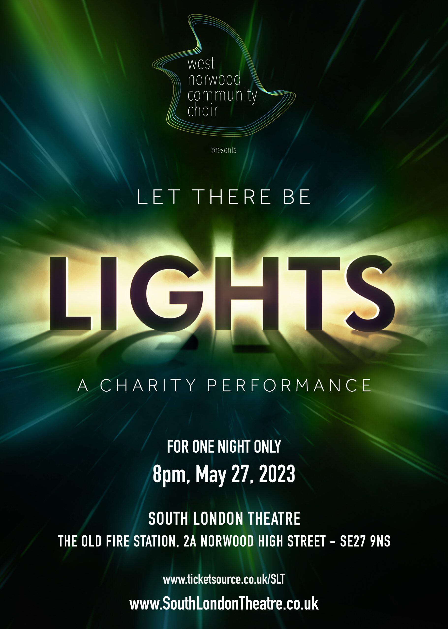 Poster for the Let there be Lights variety show.