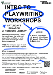 Flyer for playwriting course