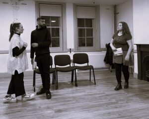 One for Sorrow rehearsal image