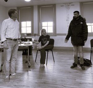 One for Sorrow rehearsal image