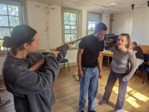 Actors rehearsing for Gundog