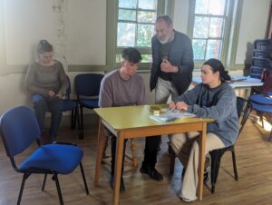 Actors rehearsing for Gundog