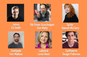 Headshots of the six actors cast in James and the Giant Peach