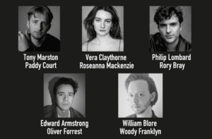 Headshots of five of the ten actors cast in And Then There Were None