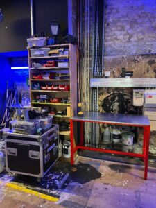 Photo of section of SLT workshop with new bench