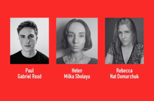 Headshots of three actors cast in Black Mountain