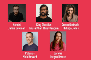 Headshots of five actors cast in Hamlet into the Manosphere