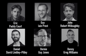 Headshots of six actors cast in My Night with Reg