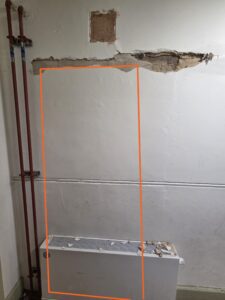 Picute showing potential placement of a new door position