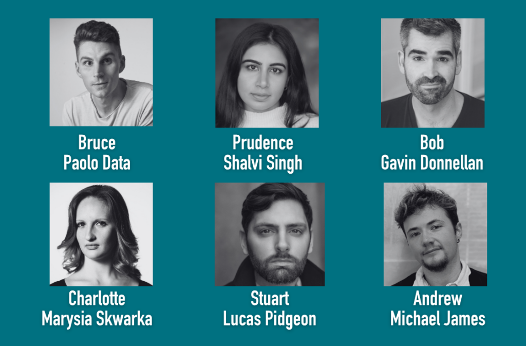 Headshots of six actors cast in Beyond Therapy listed below